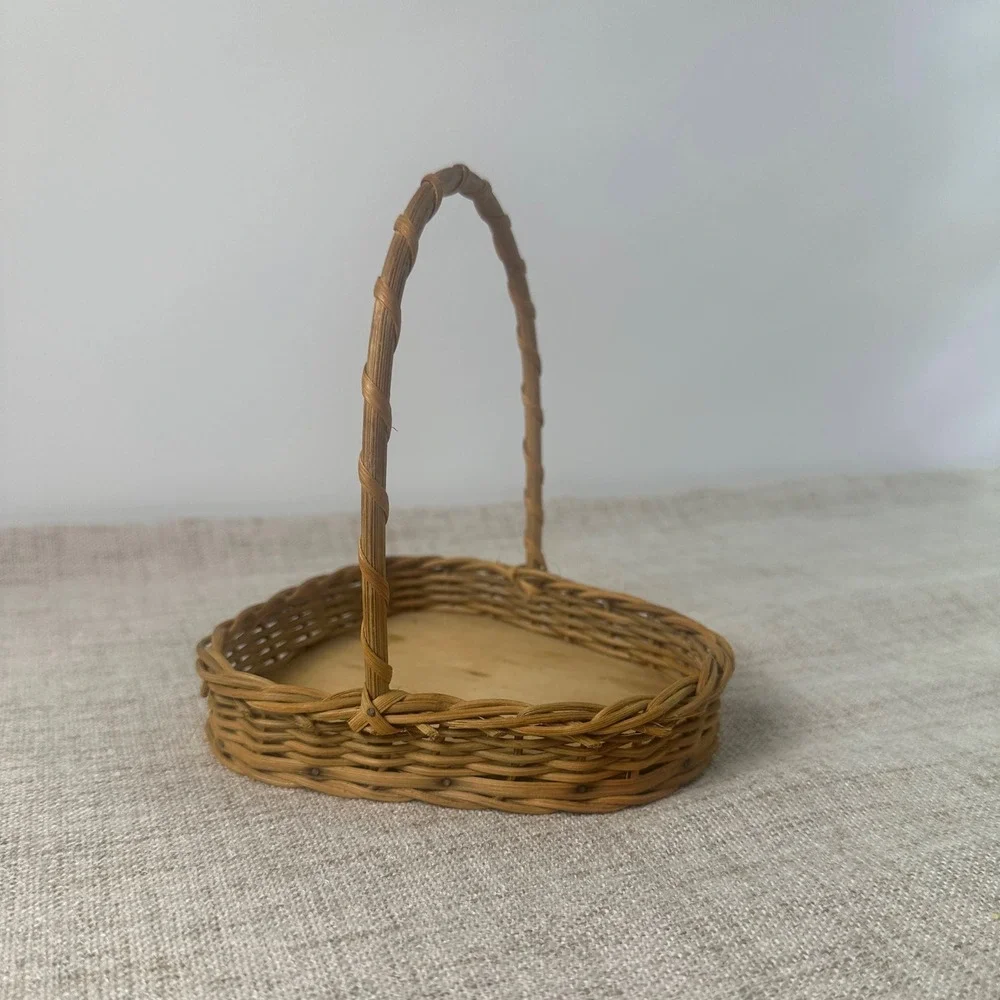 Vintage Mini Wicker Basket with Handle
